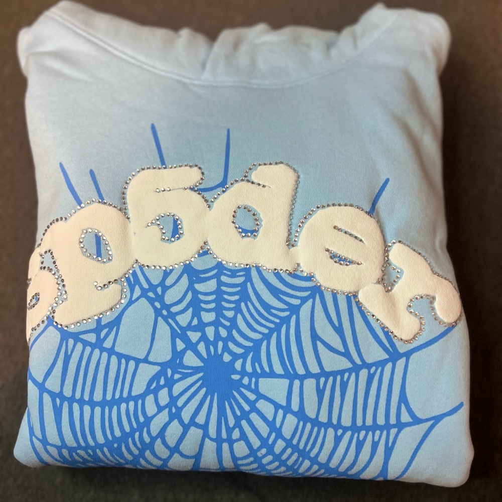Light Blue Spider Graphic Sweatshirt